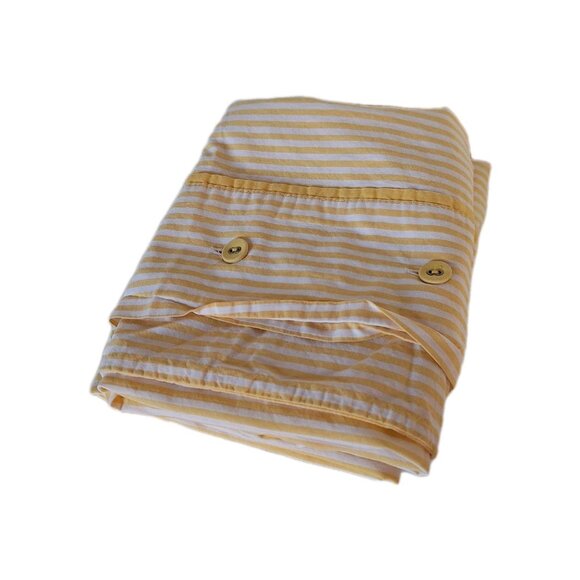 IKEA Pillowcases-Yellow Stripes on White-Button Closure - 100% Cotton- 19" x 30" - Picture 4 of 5